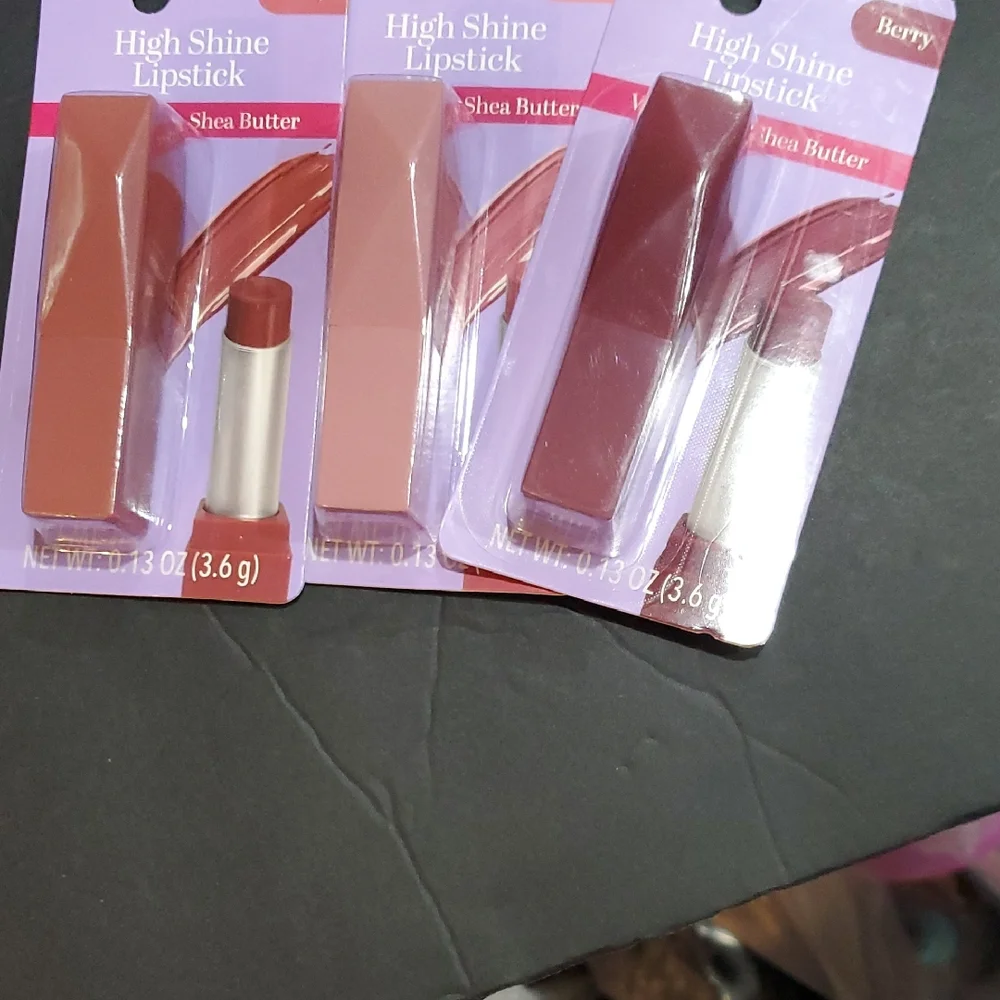 3pack‎ petal berry rosy high shine shea butter infused lipstick new
